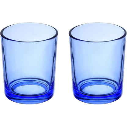 2 Pcs Classic Clear Cylindrical Glass Mouthwash Cups, Bathroom Brushing Cup, 6 Oz