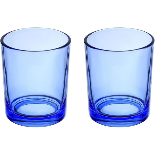 2 Pcs Classic Clear Cylindrical Glass Mouthwash Cups, Bathroom Brushing Cup, 6 Oz