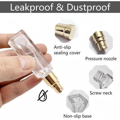 6 Pack 10ml Perfume Travel Refillable Bottles Leak Resistant Empty Glass  Bottles Mini Cologne Atomizer for Travel Size and Decants