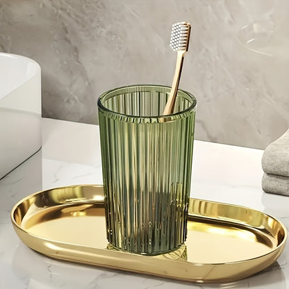Single, Multiple, Casual Choice Transparent Striped Mouthwash Cup, Bathroom Water Cup, Light Luxury Mouthwash Cup, Suitable for Home, Couples, Student Dormitory Use