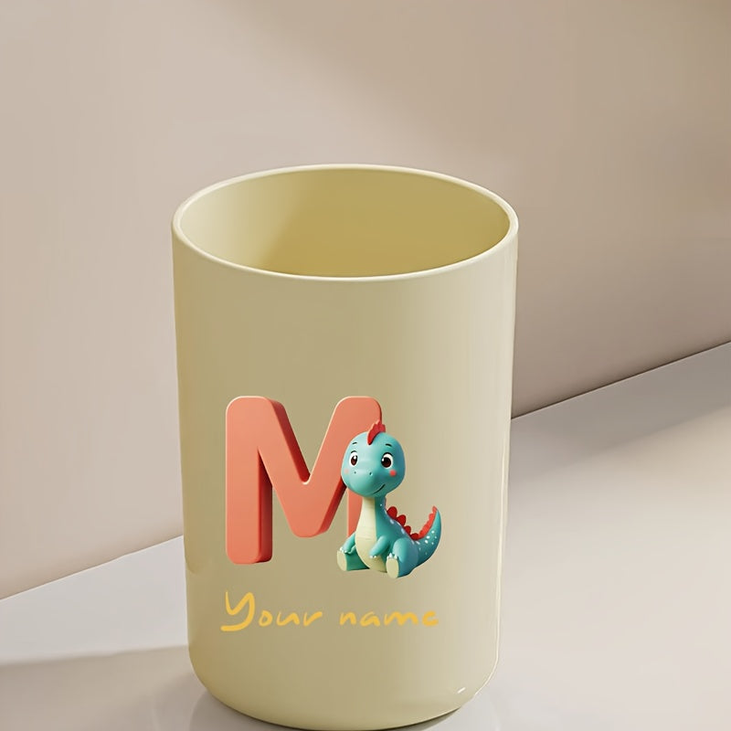 Customized Name Water Cup, Personalized Toothbrush Cup, Creative Dinosaur Letter Print, Couple Solid Color Mouthwash Cup, Holiday Camping Necessities, Suitable for Home, Travel and School, Personalized Gifts for Friends and Partners.