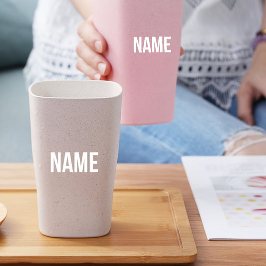 Custom Wheat Straw Thickened Plastic Mouthwash Cups, Creatively Customized and Available in Multiple Colors. Simple Home and Hotel Toothbrush Cups, Creative Custom Wash Cups. Bathroom Toiletries.