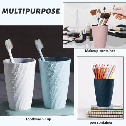 Unbreakable Bathroom Tumbler Cup,  ,  Holder Organizer, Portable Mouthwash,  Rinsing Cup, Multi-Functional Gargling Drinking or  Travel (White)