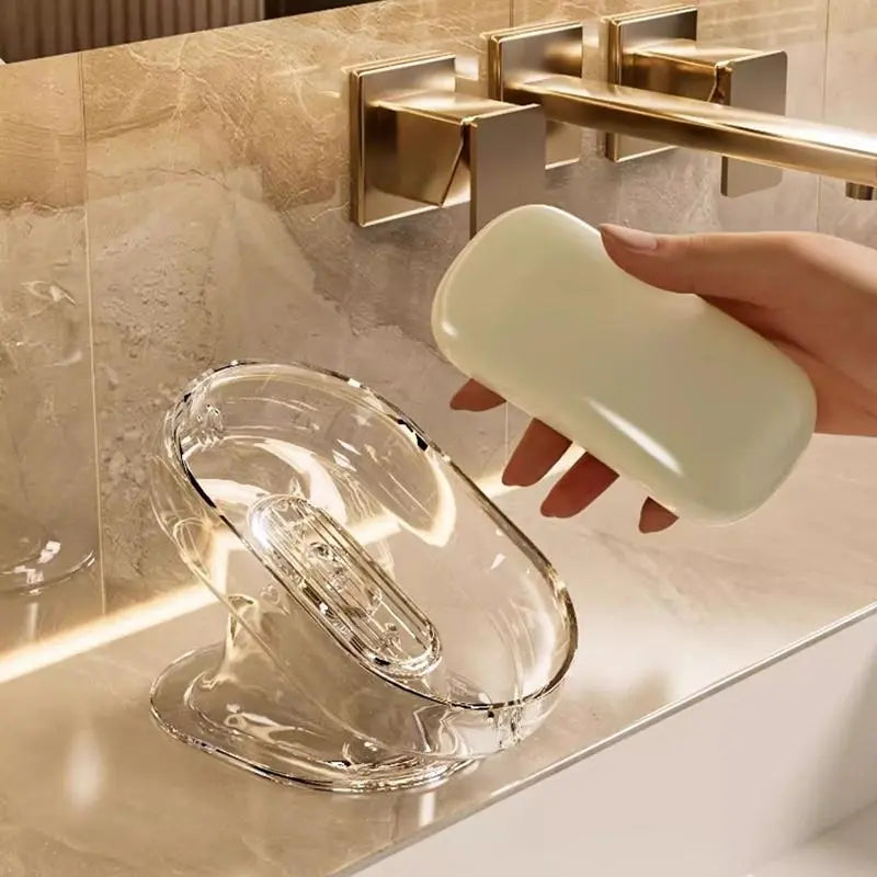 Lightweight Soap Dish - Soap Tray, Soap Dish Holder, Durable Plastic, Oval Shape Suitable for Bedroom Decoration, Bathroom Accessories, Easy to Clean, Shower Bathroom Kitchen Sink Bathtub, Soap Saver, Bathroom Supplies
