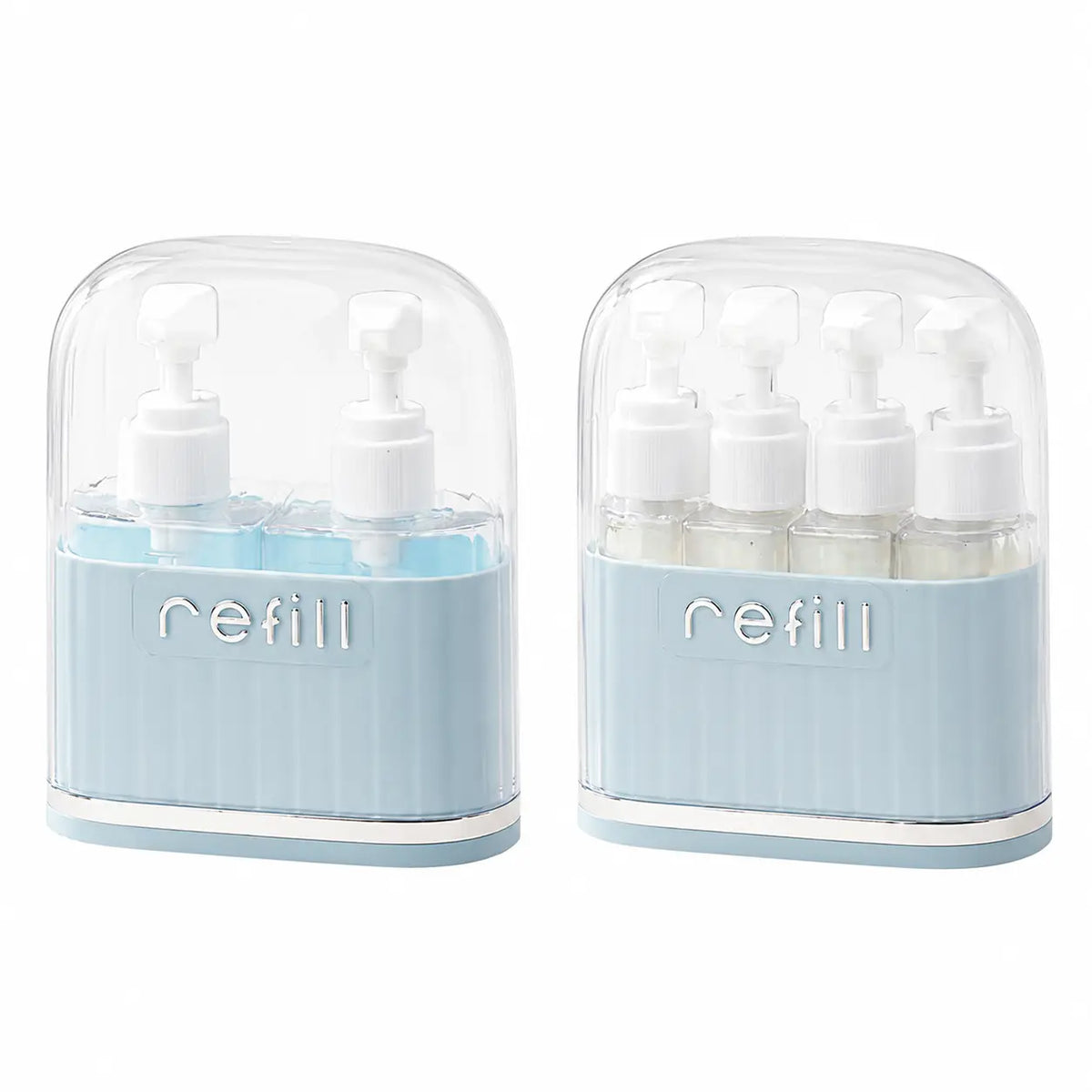 Travel Refillable Pump Bottle Set 40ml/80ml Leak Proof Cosmetic Dispenser TSA Airplane Approved Portable Travel Toiletry Bottles For Shampoo Lotion Body Wash Cleanser With Protective Cover & Label Stickers Travel Business Trip Accessories