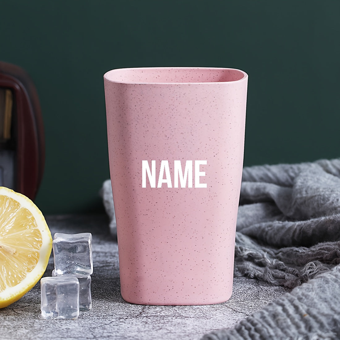 Custom Wheat Straw Thickened Plastic Mouthwash Cups, Creatively Customized and Available in Multiple Colors. Simple Home and Hotel Toothbrush Cups, Creative Custom Wash Cups. Bathroom Toiletries.