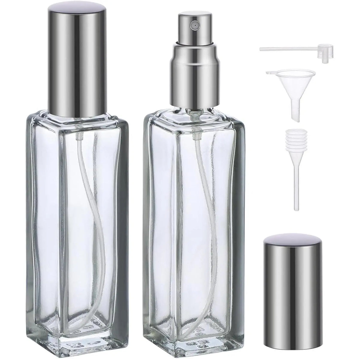 2Pcs 20ml Durable Refillable Glass Perfume Atomizer Multi-Pack - Leakproof Fine Mist Nozzle Spray, Mini Pocket Traveling Cosmetic Container, Hand Tool Kit Accessory, Cologne/Face Spray Dispenser,sohochic