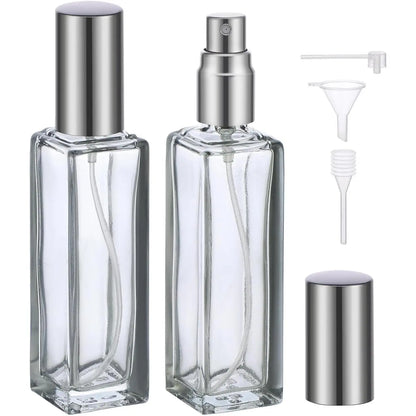 2Pcs 20ml Durable Refillable Glass Perfume Atomizer Multi-Pack - Leakproof Fine Mist Nozzle Spray, Mini Pocket Traveling Cosmetic Container, Hand Tool Kit Accessory, Cologne/Face Spray Dispenser,sohochic