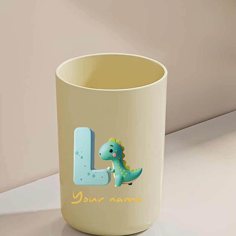 Customized Name Water Cup, Personalized Toothbrush Cup, Creative Dinosaur Letter Print, Couple Solid Color Mouthwash Cup, Holiday Camping Necessities, Suitable for Home, Travel and School, Personalized Gifts for Friends and Partners.
