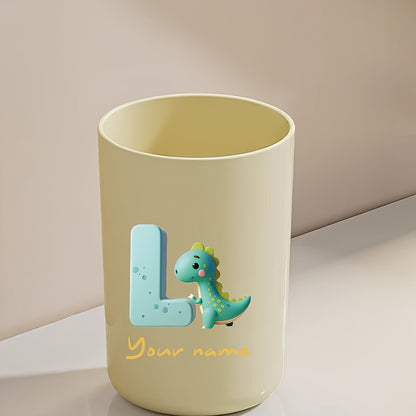Customized Name Water Cup, Personalized Toothbrush Cup, Creative Dinosaur Letter Print, Couple Solid Color Mouthwash Cup, Holiday Camping Necessities, Suitable for Home, Travel and School, Personalized Gifts for Friends and Partners.