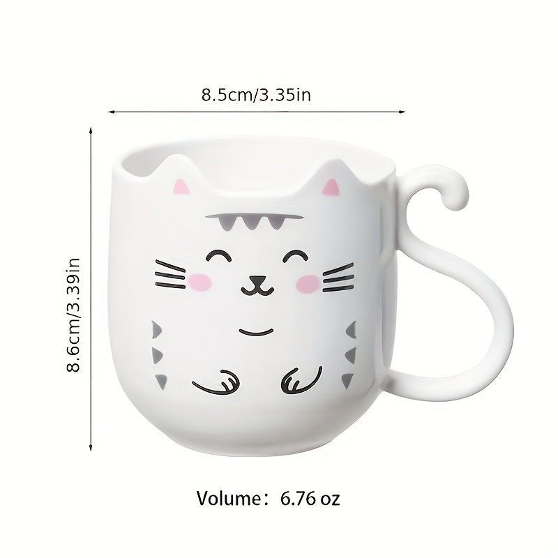 1pc Cute Cartoon Cat Mug - Creative Gift Box, Gift for World's Best Teacher Appreciation Perfect for Home And Travel - Thickened Wash Cup for Toothbrush