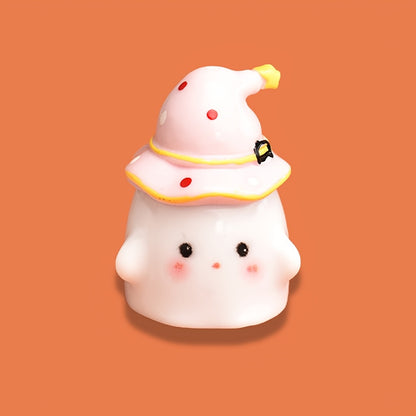 1pc Mini Nail Brush Washing Cup, Nail Art Cleaner Cup, Cute Ghost Ceramic Wash Cup with Detachable Witch Hat Lid, Portable Tiny Manicure Brush Rinse Holder, Nail Desktop Supplies, Halloween Cartoon Nail Art Tools for Salon Home Gel Nail Painting