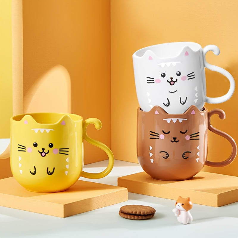 1pc Cute Cartoon Cat Mug - Creative Gift Box, Gift for World's Best Teacher Appreciation Perfect for Home And Travel - Thickened Wash Cup for Toothbrush