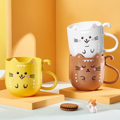 1pc Cute Cartoon Cat Mug - Creative Gift Box, Gift for World's Best Teacher Appreciation Perfect for Home And Travel - Thickened Wash Cup for Toothbrush
