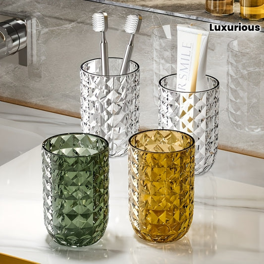 A Luxurious Mouthwash Cup, Couple'S Toothbrush Holder, Plastic Rinsing Cup, Household Bathroom Cup, Bathroom Accessories, Home Decor, Home Furniture.
