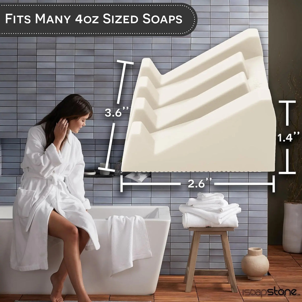 USA Patented Silicone Soap Dish Set - 2 Beige Self-Draining Holders, Easy-Clean Savers, Sponge Accessory for Kitchen