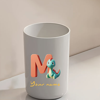 Customized Name Water Cup, Personalized Toothbrush Cup, Creative Dinosaur Letter Print, Couple Solid Color Mouthwash Cup, Holiday Camping Necessities, Suitable for Home, Travel and School, Personalized Gifts for Friends and Partners.
