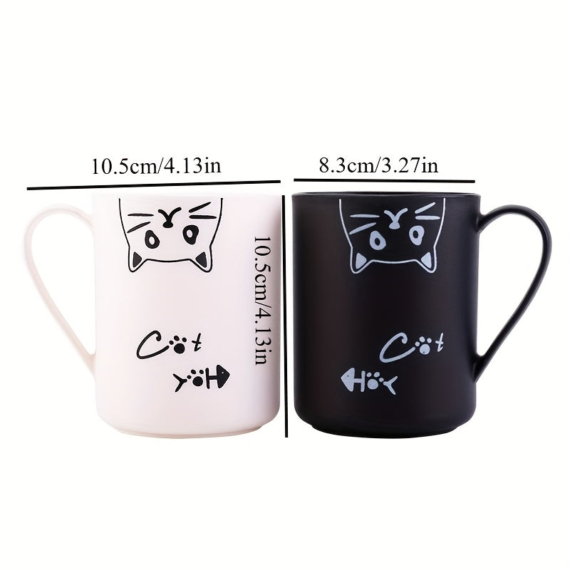 1pc Home Mouthwash Cups, Creative Couple Cat Toothbrush Cups, Cute Brushing Cups, Bathroom Plastic Washbasin Cups, Halloween And Christmas Gifts
