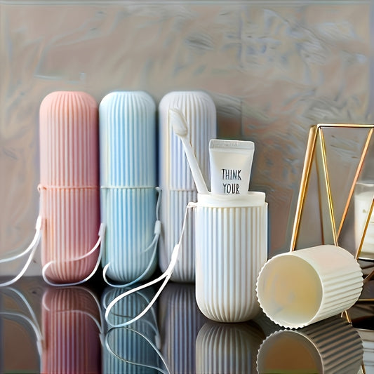 A Multifunctional Travel Toothbrush And Toothpaste Storage Box, Featuring a Sealed Design That Can Hold Both Toothbrush And Toothpaste Simultaneously. It Also Serves As a Rinsing Cup