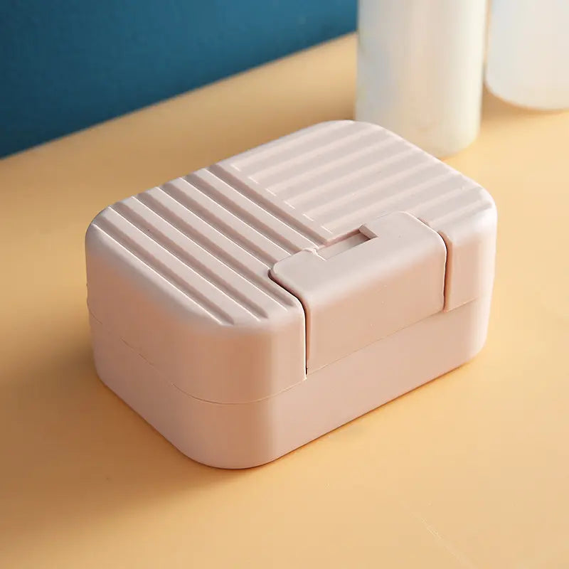 Portable Lightweight Plastic Soap Dish with Lid & Box, 1/2 Counts Waterproof Soap Storage Tool for Bathroom, Summer Father's Day Gift-YY0,sohochic
