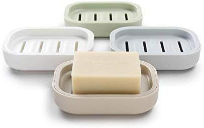 Plastic Soap Dish, Container, Keeps Soap Dry,Easy Cleaning,Drain,White