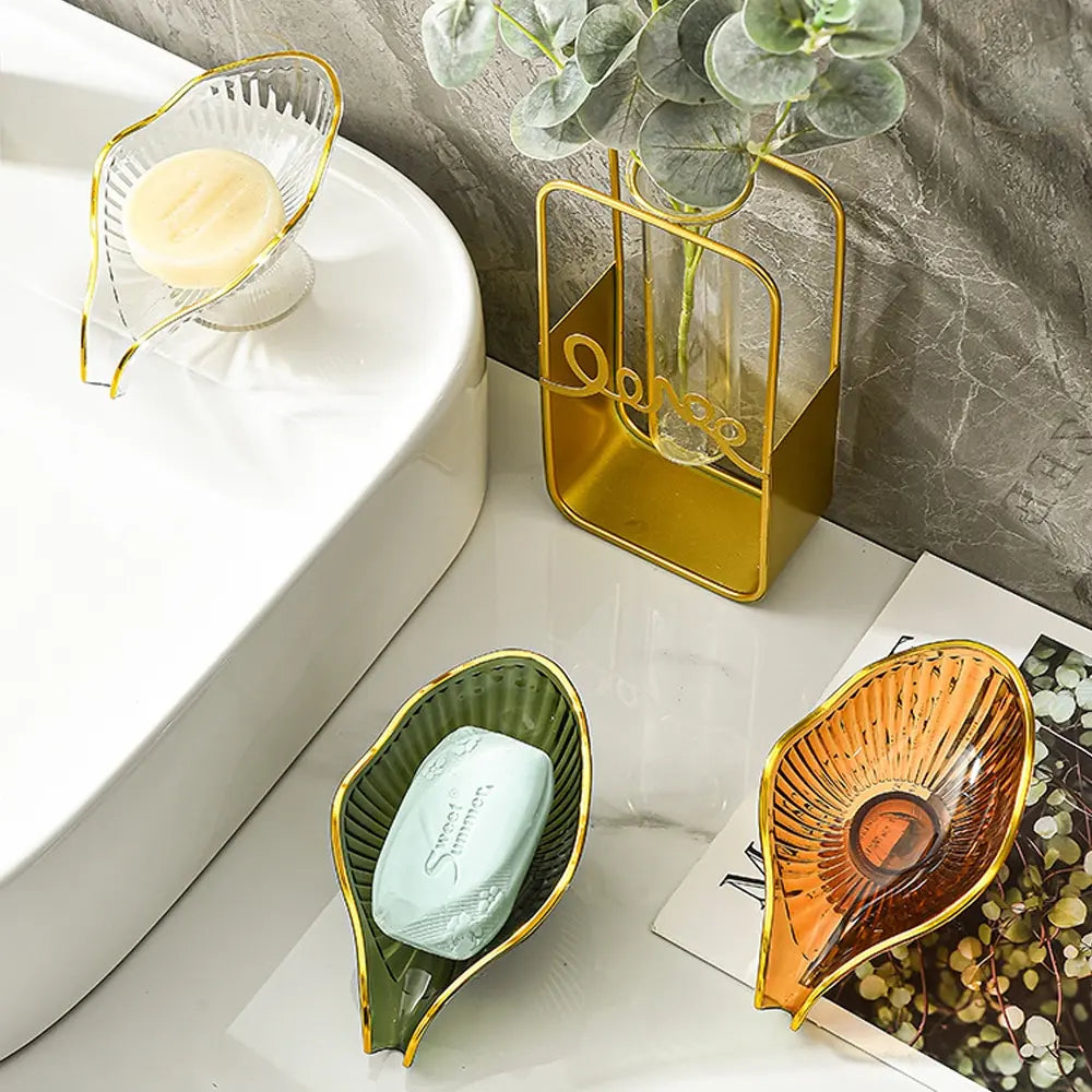 Nordic Style Soap Dish Set, Household Drainage Design, Prevent Water Accumulation, Bathroom Creative Shelf Organizer