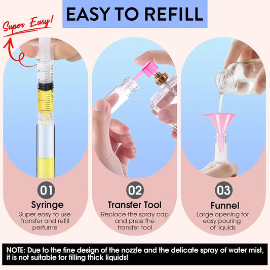 6 Pack 8ML Empty Perfume Atomizer Cologne Travel Spray Bottle for Refill Portable Cologne Dispenser Mini Sprayer for Women Men Twist Tpye