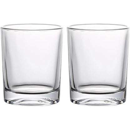 2 Pcs Classic Clear Cylindrical Glass Mouthwash Cups, Bathroom Brushing Cup, 6 Oz