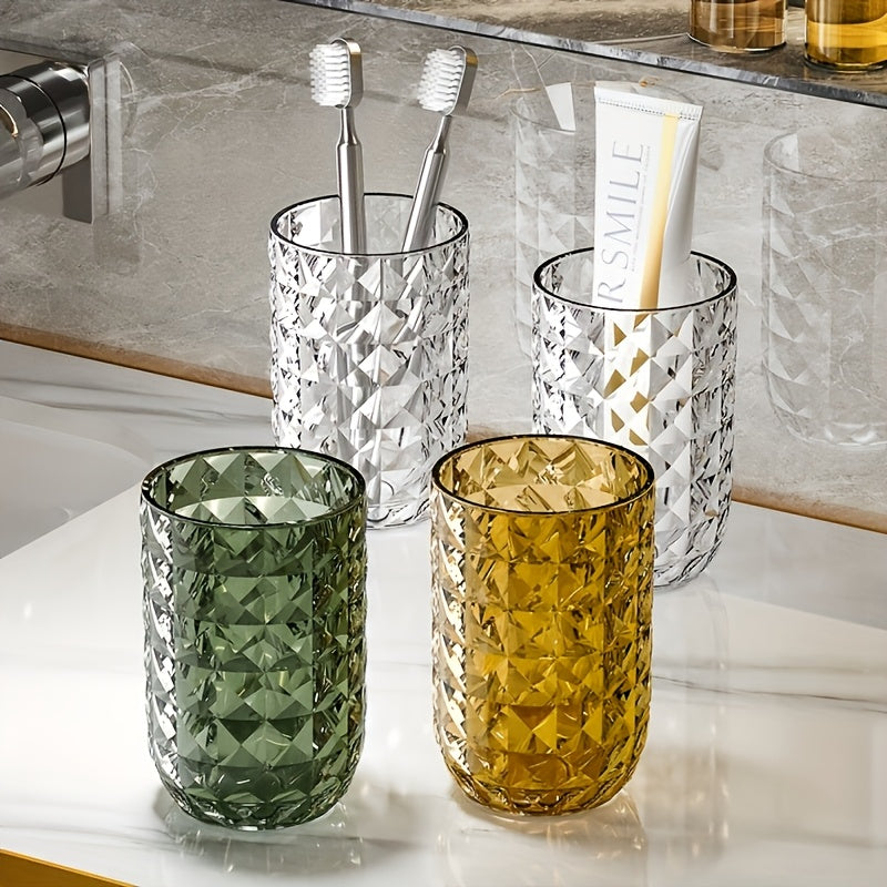 A Luxurious Mouthwash Cup, Couple'S Toothbrush Holder, Plastic Rinsing Cup, Household Bathroom Cup, Bathroom Accessories, Home Decor, Home Furniture.