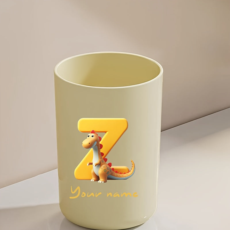 Customized Name Water Cup, Personalized Toothbrush Cup, Creative Dinosaur Letter Print, Couple Solid Color Mouthwash Cup, Holiday Camping Necessities, Suitable for Home, Travel and School, Personalized Gifts for Friends and Partners.