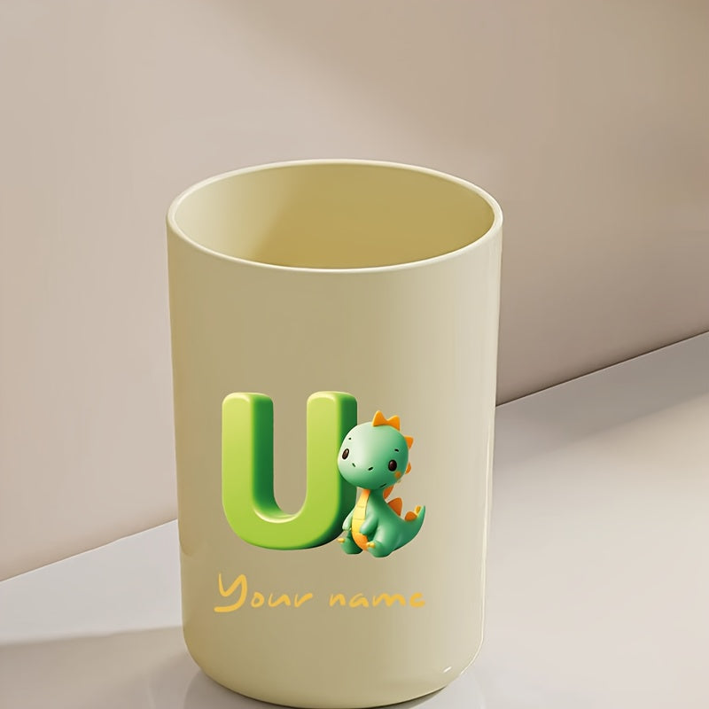 Customized Name Water Cup, Personalized Toothbrush Cup, Creative Dinosaur Letter Print, Couple Solid Color Mouthwash Cup, Holiday Camping Necessities, Suitable for Home, Travel and School, Personalized Gifts for Friends and Partners.