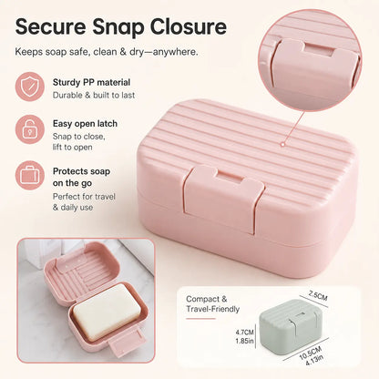 Portable Lightweight Plastic Soap Dish with Lid & Box, 1/2 Counts Waterproof Soap Storage Tool for Bathroom, Summer Father's Day Gift-YY0,sohochic