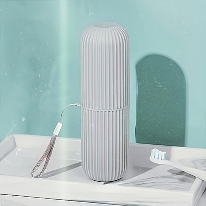 A Multifunctional Travel Toothbrush And Toothpaste Storage Box, Featuring a Sealed Design That Can Hold Both Toothbrush And Toothpaste Simultaneously. It Also Serves As a Rinsing Cup