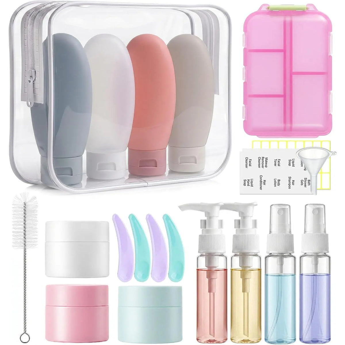 20 Pack Travel Bottles for Toiletries, Travel Containers with  Case