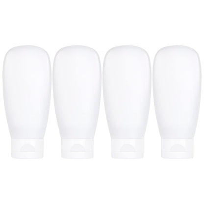 TSA Approved Travel Bottles Set for Toiletries Travel Size Containers Kit 4 Pack Portable Leak Proof Refillable Squeeze Cosmetic Airplane Essential Shampoo Hair Conditioner Body Lotion Bath Shower Gel