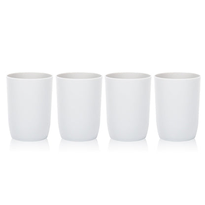 Topsky 4-Pack Bathroom Tumbler - Plastic Toothbrush Cup - Reusable Drinkware - Mouthwash Cup