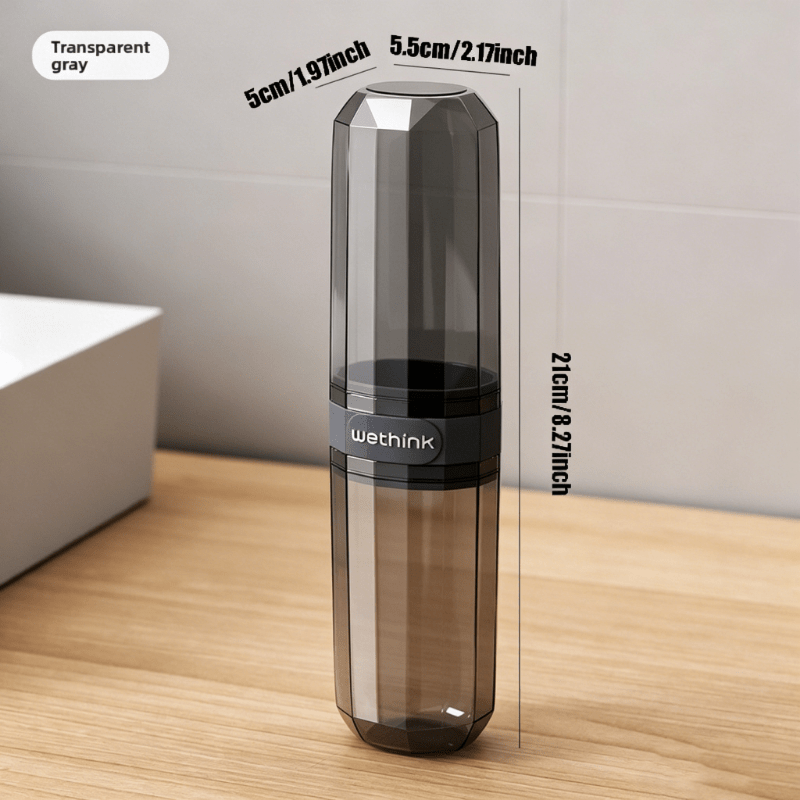 1pc Portable Travel Mouthwash Cup Toothbrush Case, Transparent Dustproof Toiletry Storage Box, 1pc Molding Toothbrush and Toothpaste Storage Container, Lightweight Easy to Carry Waterproof and Moisture-Proof, Suitable for Travel Camping Home Sc