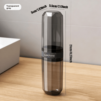 1pc Portable Travel Mouthwash Cup Toothbrush Case, Transparent Dustproof Toiletry Storage Box, 1pc Molding Toothbrush and Toothpaste Storage Container, Lightweight Easy to Carry Waterproof and Moisture-Proof, Suitable for Travel Camping Home Sc
