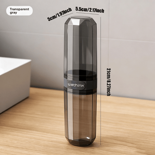 1pc Portable Travel Mouthwash Cup Toothbrush Case, Transparent Dustproof Toiletry Storage Box, 1pc Molding Toothbrush and Toothpaste Storage Container, Lightweight Easy to Carry Waterproof and Moisture-Proof, Suitable for Travel Camping Home Sc