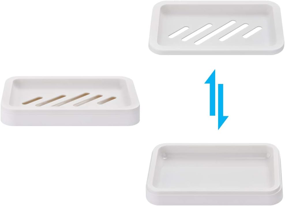 2PCS Draining Soap Dishes, Dishwashing Sponge Holder with Water Tray