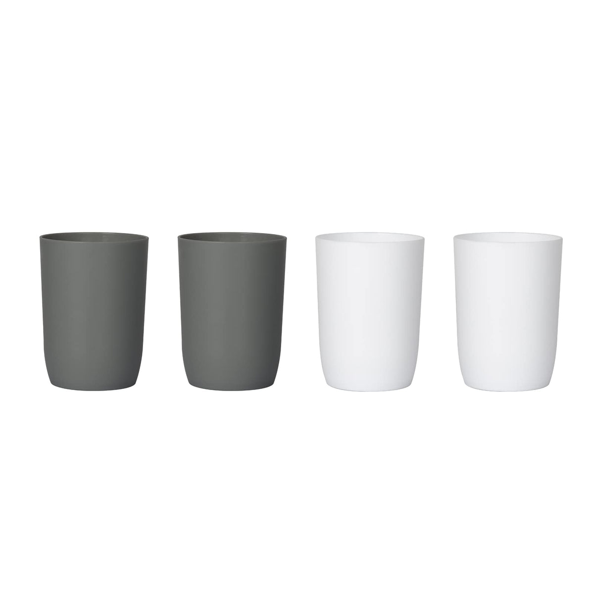 Topsky 4-Pack Bathroom Tumbler - Plastic Toothbrush Cup - Reusable Drinkware - Mouthwash Cup
