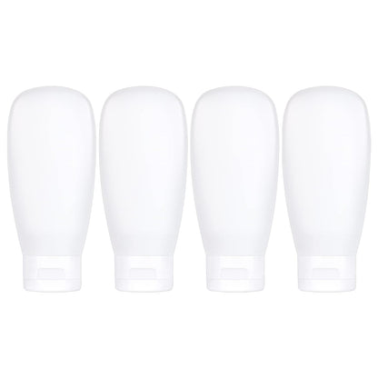 TSA Approved Travel Bottles Set for Toiletries Travel Size Containers Kit 4 Pack Portable Leak Proof Refillable Squeeze Cosmetic Airplane Essential Shampoo Hair Conditioner Body Lotion Bath Shower Gel