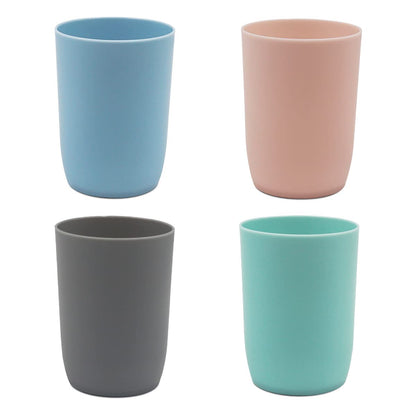 Topsky 4-Pack Bathroom Tumbler - Plastic Toothbrush Cup - Reusable Drinkware - Mouthwash Cup