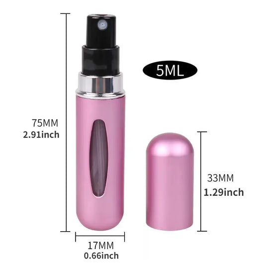 5ml Perfume Refill Bottle Portable Mini Refillable Spray Jar Scent Pump Empty Cosmetic Containers Atomizer for Travel Tool Hot Refillable Spray Bottles