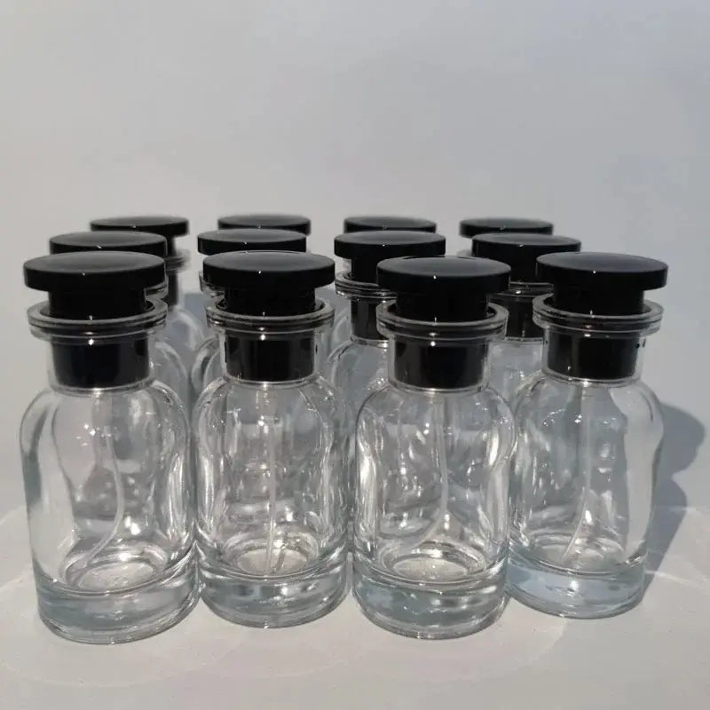 12-Piece Portable Travel Perfume Glass Bottle Set, Travel Bottles, 30ML Leak-Proof Refillable Spray Containers with Box and Vial Caps, Ideal for Samples and Gifting