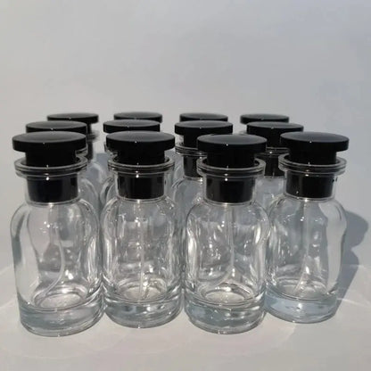 12-Piece Portable Travel Perfume Glass Bottle Set, Travel Bottles, 30ML Leak-Proof Refillable Spray Containers with Box and Vial Caps, Ideal for Samples and Gifting