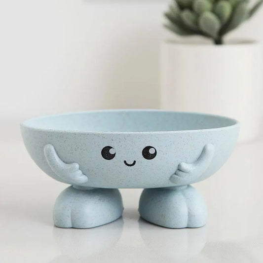 3-Piece Plastic Draining Soap Dishes Set - Creative Cute Cartoon Holders, Multifunctional Bathroom Storage Racks
