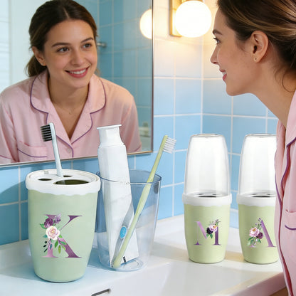 Toothbrush Cup, Portable Travel Mouthwash Cup, Dual-cup Design Multi-functional Mouthwash Cup, Lightweight and Hygienic, Essential for Travel Accommodations, Ideal for Short-term Hotel Stays, "Z" Is One of the 26 Letters No Other Meaning