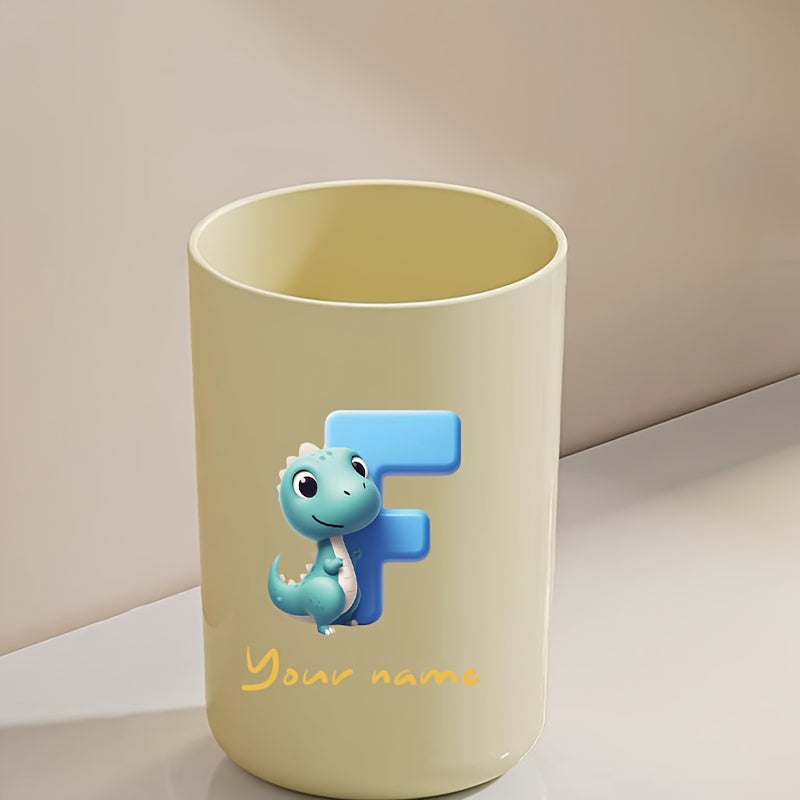 Customized Name Water Cup, Personalized Toothbrush Cup, Creative Dinosaur Letter Print, Couple Solid Color Mouthwash Cup, Holiday Camping Necessities, Suitable for Home, Travel and School, Personalized Gifts for Friends and Partners.