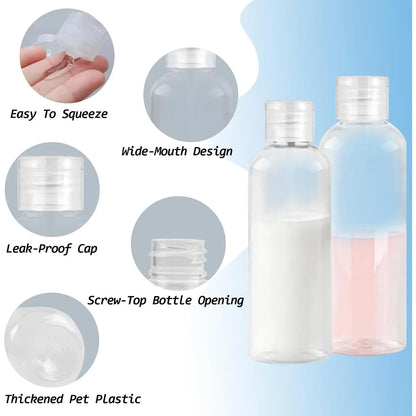 8 count Travel Bottles Set, TSA Approved Travel Size Toiletries,  Leak Proof  Containers for Shampoo, Conditioner, Cream -Women Men Travel Essentials